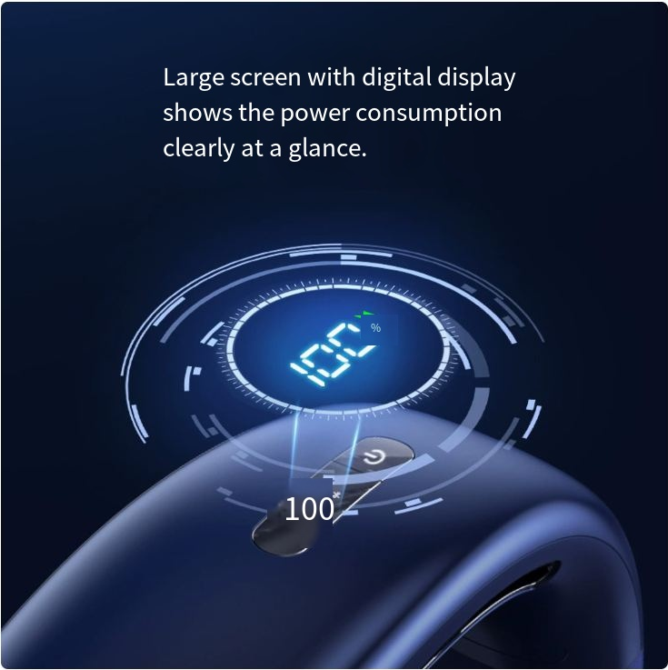 Ventilador Portátil de Cuello 10000mAh- Pantalla LED y 3 Velocidades