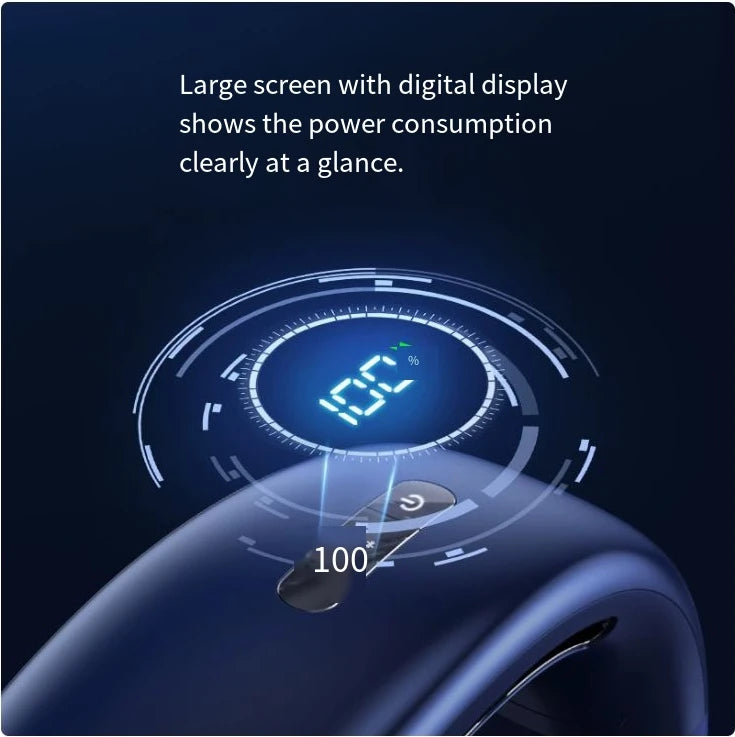 Ventilador Portátil de Cuello 10000mAh- Pantalla LED y 3 Velocidades