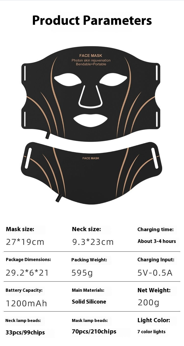 LED Red Light Silicone Facial Beauty Mask