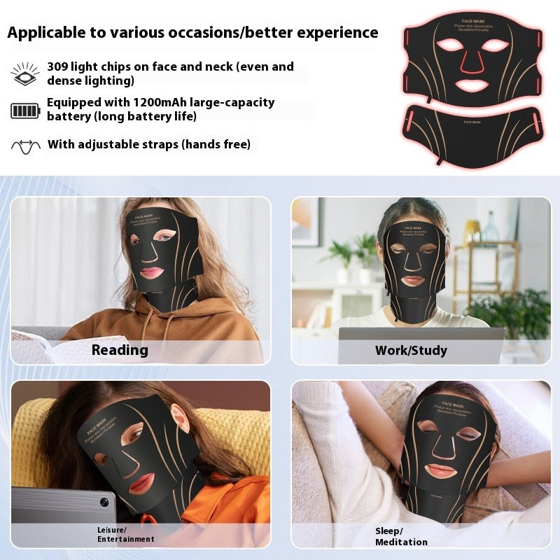LED Red Light Silicone Facial Beauty Mask